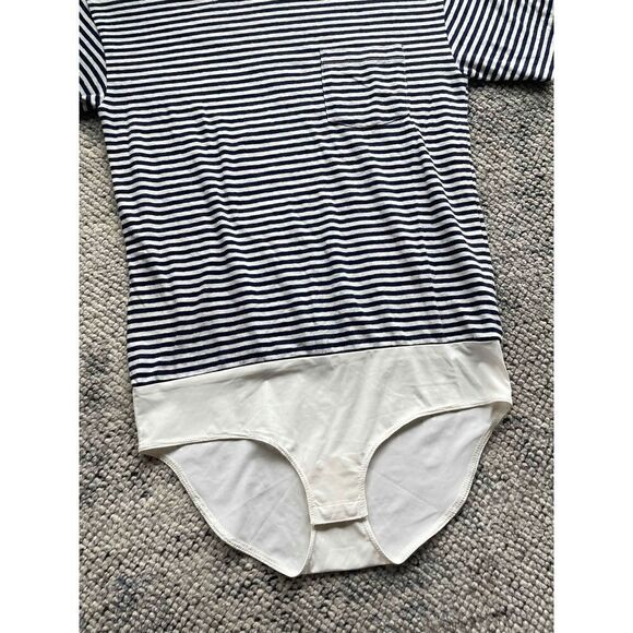 J. Crew Women's Pocket Stripe T-Shirt Bodysuit - Picture 6 of 7